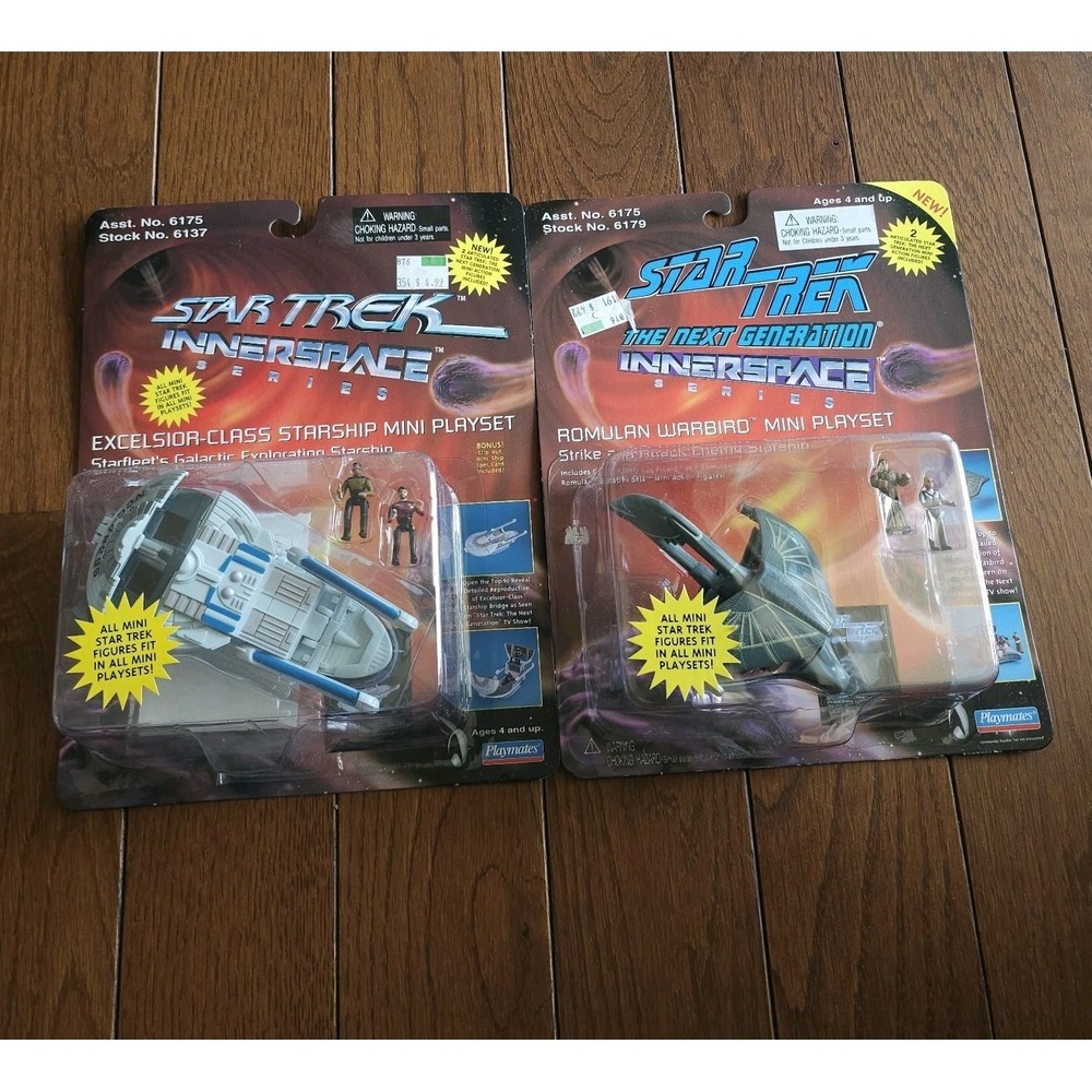 Star Trek Innerspace Mini Playset Lot Excelsior Romulan Warbird Playmates...